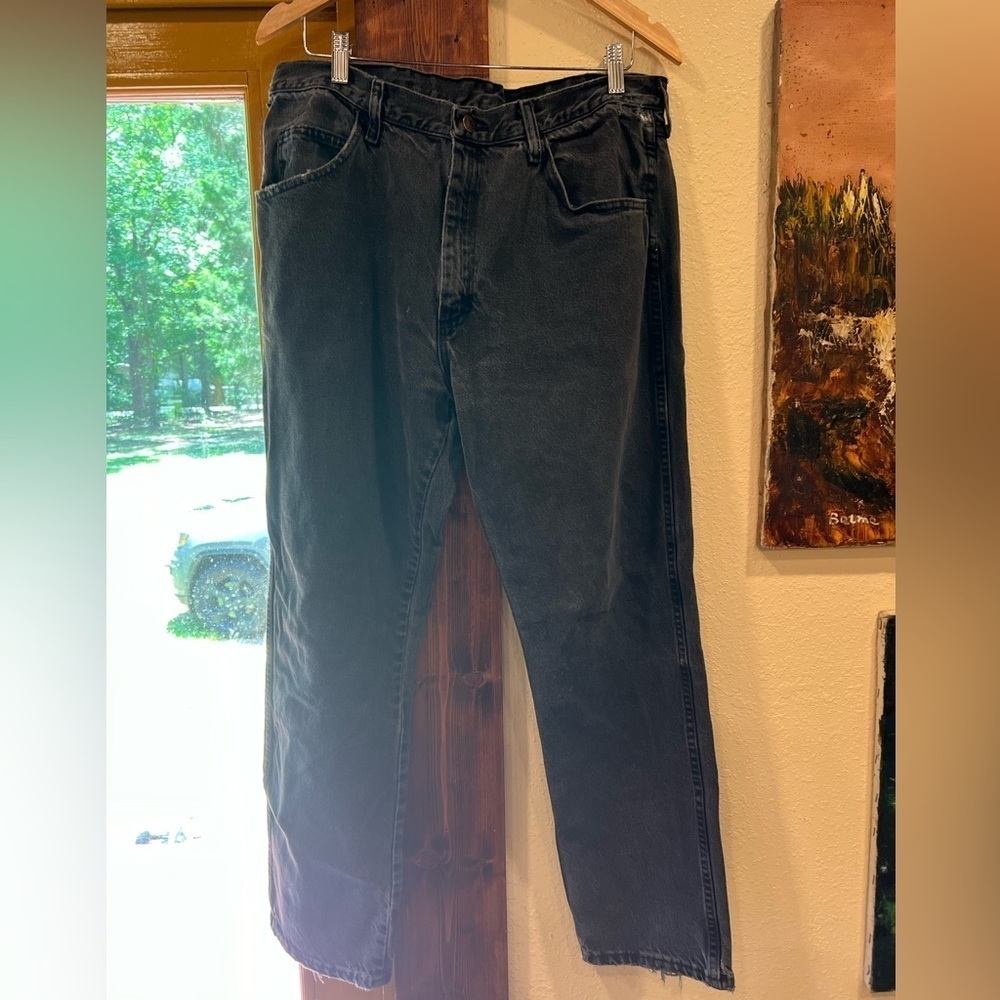 VINTAGE Black denim rustler jeans size 36/30